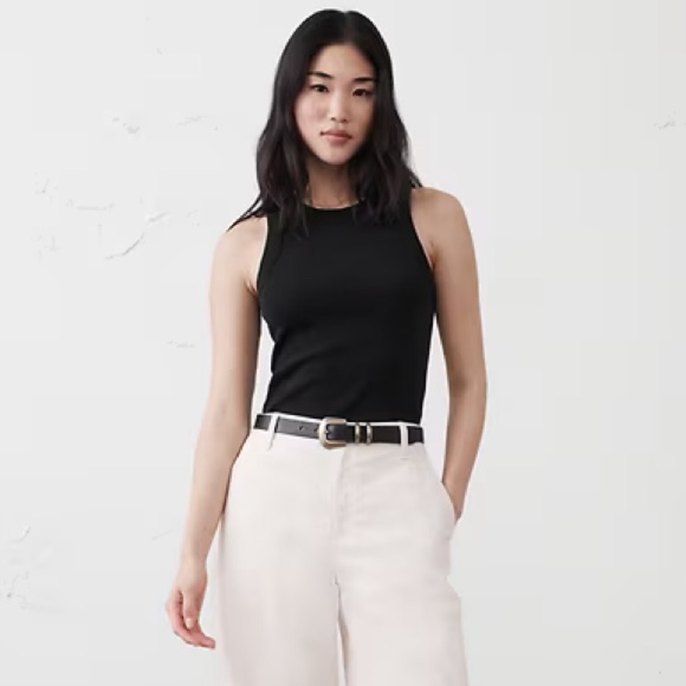 Banana Republic Black RIBBED RACER TANK